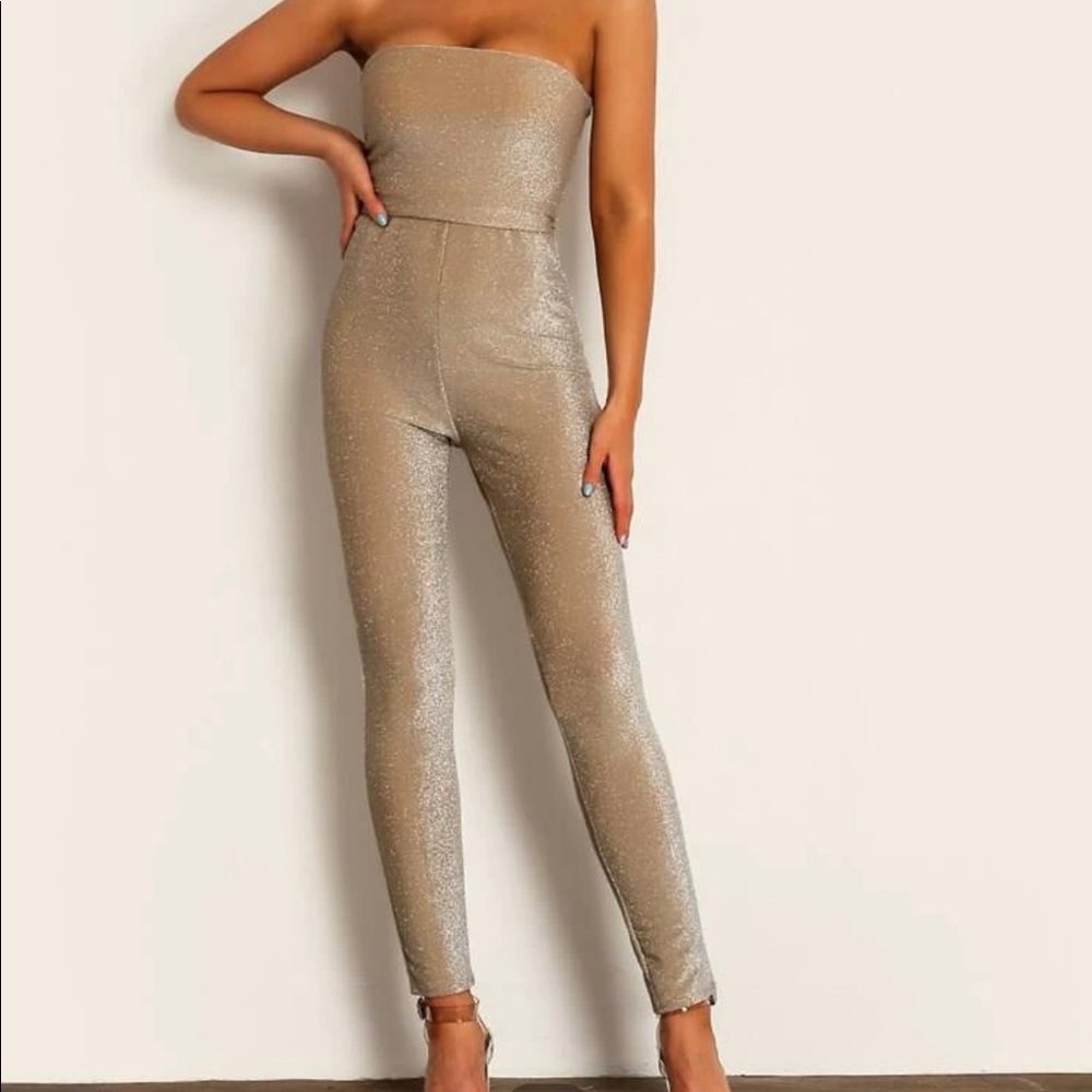 Nude Sparkly Jumpsuit